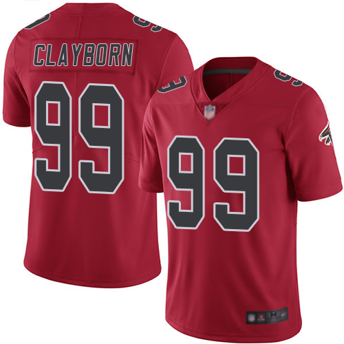 Atlanta Falcons Limited Red Men Adrian Clayborn Jersey NFL Football 99 Rush Vapor Untouchable